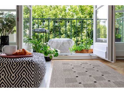 Odolný koberec Sisi Floorlux - čtverce - šedý