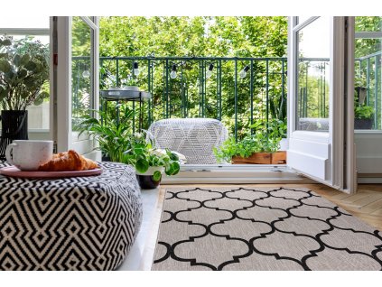 Odolný koberec Sisi Floorlux - mřížka 1 - šedá