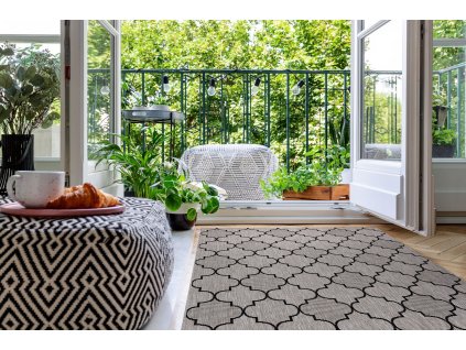 Odolný koberec Sisi Floorlux - mřížka 2 - šedá