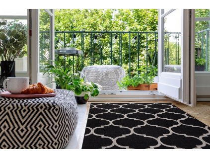 Odolný koberec Sisi Floorlux - mřížka 1 - černá