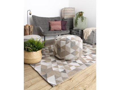 Ododlný koberec Sisi Eko Casa - trojúhelníky - hnědý/šedý