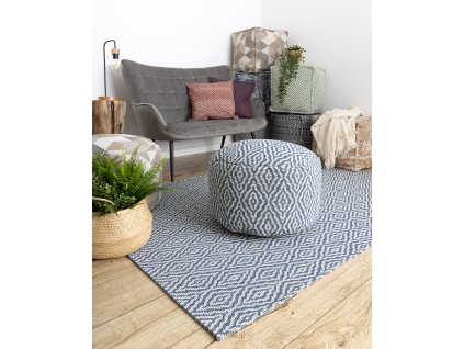 Ododlný koberec Sisi Eko Casa - kosočtverce - modrý
