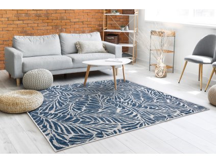 Odolný koberec Sisi Sion - listy 2 - modrý
