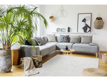 Odolný koberec Sisi Patio - kosočtverce 2 - šedý