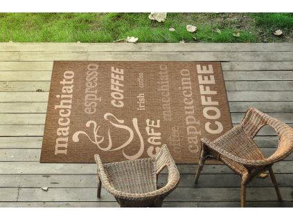 Odolný koberec Sisi Floorlux - nápis - přírodní hnědá