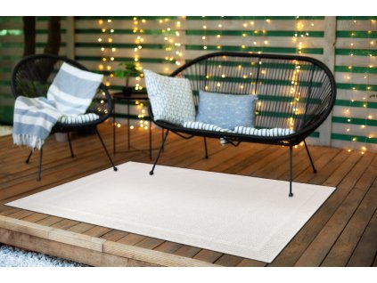 Odolný moderní koberec Sisi Timo - rám - bílý