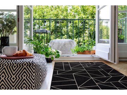 Odolný koberec Sisi Floorlux - trojúhelníky 1 - černá