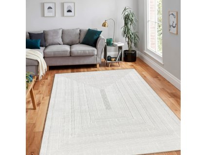 Moderní koberec Balancia - vzor 5 - krémový