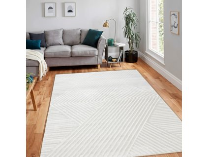 Moderní koberec Balancia - vzor 2 - krémový
