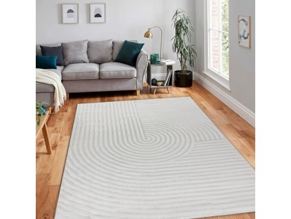 Moderní koberec Balancia - vzor 4 - krémový