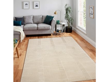 Moderní koberec Balancia - vzor 6 - béžový