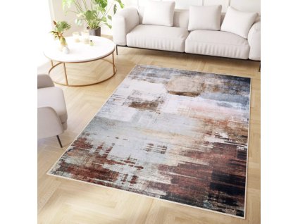 Moderní koberec Devon - abstrakt 8 - béžový/hnědý