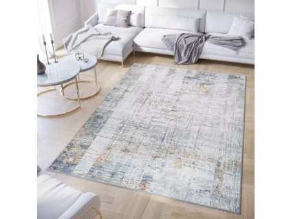 Moderní koberec Devon - abstrakt 5 - béžový/tmavě šedý