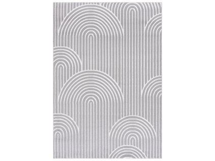 Moderní koberec Hellen - vzor 1 - šedý/bílý