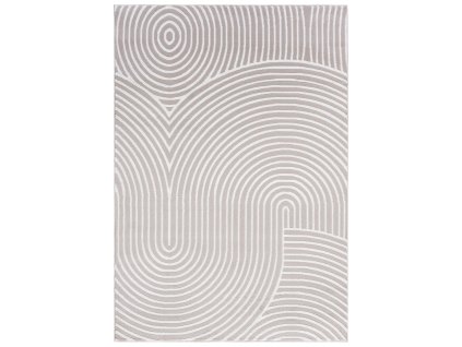 Moderní koberec Hellen - vzor 2 - béžový/bílý
