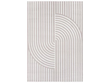 Moderní koberec Hellen - vzor 4 - béžový/bílý