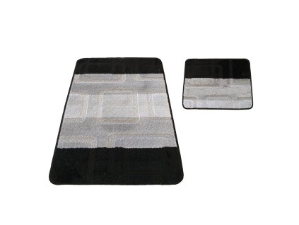 Sada koupelnových koberečků Montana 04 - černý/šedý