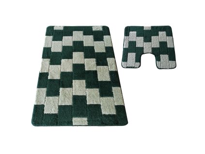 Sada koupelnových koberečků Montana XL s výřezem - zelená
