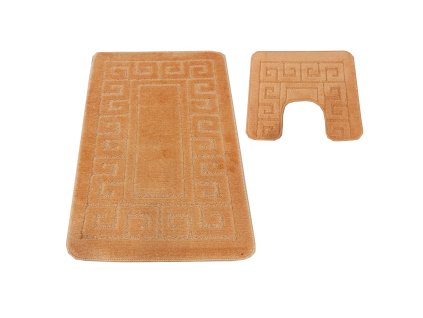 Sada koupelnových koberečků Ethnic s výřezem - lososová