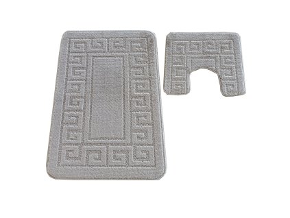 Sada koupelnových koberečků Ethnic s výřezem - světle šedá