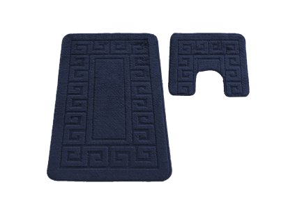 Sada koupelnových koberečků Ethnic s výřezem - safírová modrá