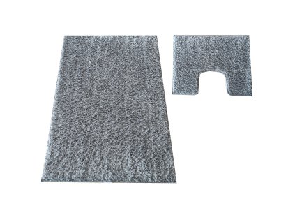 Sada koupelnových koberečků Uni s výřezem - šedá