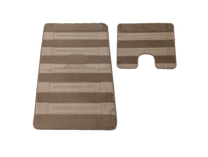 Sada koupelnových koberečků Montana XL s výřezem - béžová funghi