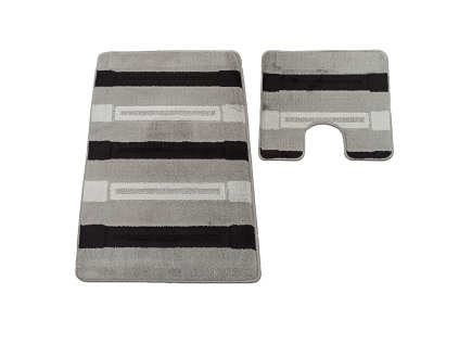 Sada koupelnových koberečků Montana XL s výřezem - šedá