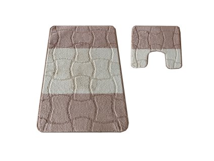 Sada koupelnových koberečků Montana XL s výřezem - světle béžová