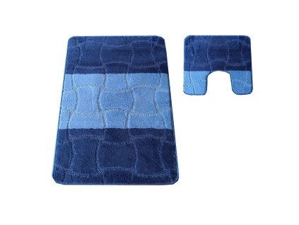 Sada koupelnových koberečků Montana XL s výřezem - tmavě modrá