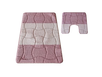 Sada koupelnových koberečků Montana XL s výřezem - světle růžová