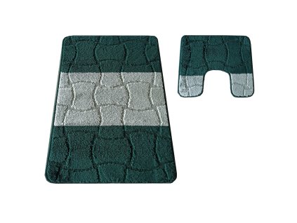 Sada koupelnových koberečků Montana XL s výřezem - tmavě zelená