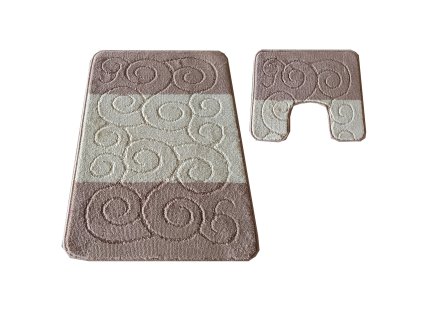 Sada koupelnových koberečků Sile s výřezem - béžová
