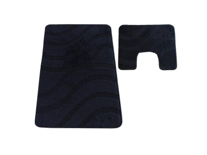 Sada koupelnových koberečků Sympho s výřezem - černá