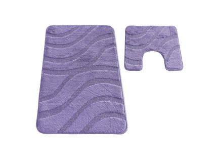 Sada koupelnových koberečků Sympho s výřezem - fialová
