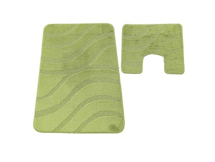Sada koupelnových koberečků Sympho s výřezem - světle zelená