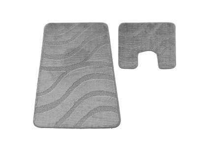 Sada koupelnových koberečků Sympho s výřezem - světle šedá