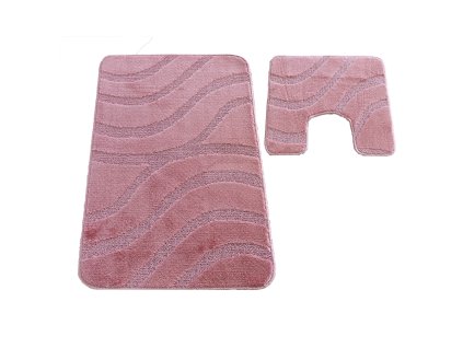 Sada koupelnových koberečků Sympho s výřezem - růžová