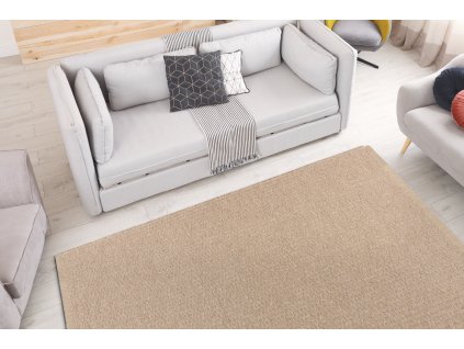 Jutový koberec - linky 1 - béžový