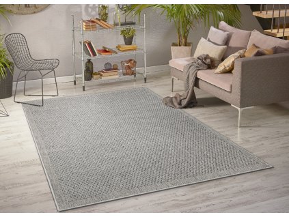 Moderní bezvlasý koberec Giori - typ 5 - šedý