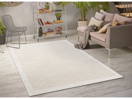 Moderní bezvlasý koberec Giori - typ 6 - krémový