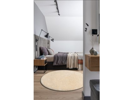 Kulatý kusový koberec Aires - jednobarevný - béžový