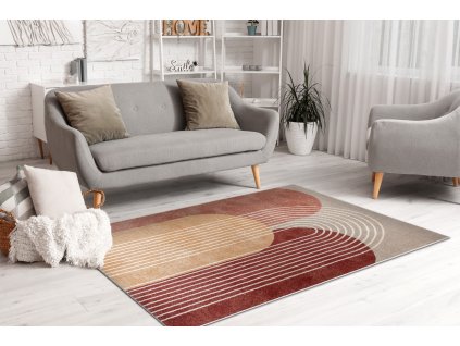 Kusový koberec Fusion - vzor 9 - terakotový