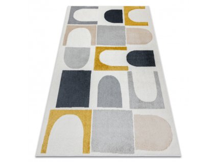 Kusový koberec Fusion - vzor 2 - bílá/žlutá