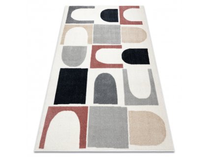 Kusový koberec Fusion - vzor 1 - bílá/růžová