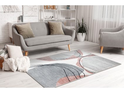 Kusový koberec Fusion - vzor 17 - šedý/růžový