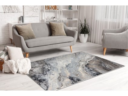 Kusový koberec Fusion - vzor 32 - modrý/šedý