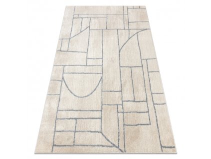 Kusový koberec Fusion - vzor 5 - světle šedý/ivory