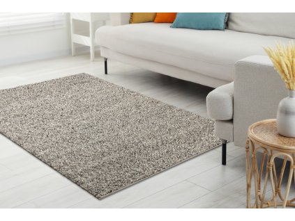 Ručně tkaný vlněný koberec Tarah - struktura - hnědý