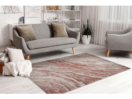 Kusový koberec Fusion - vzor 36 - terakotový
